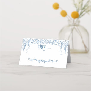 Carte De Placement Dusty Blue Vintage Floral Nural Baby shower Jeu