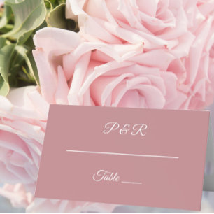 Carte De Placement Dusty Rose Simple Stylisé Mariage de script
