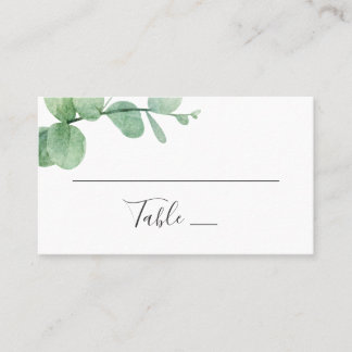 Carte De Placement Eau-couleur eucalyptus. Elégant mariage de verdure