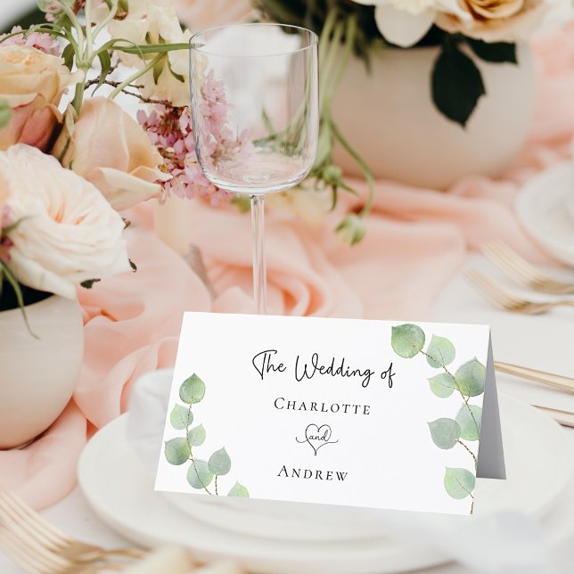 Carte De Placement Ecalyptus noms de verdure mariage (Créateur téléchargé)