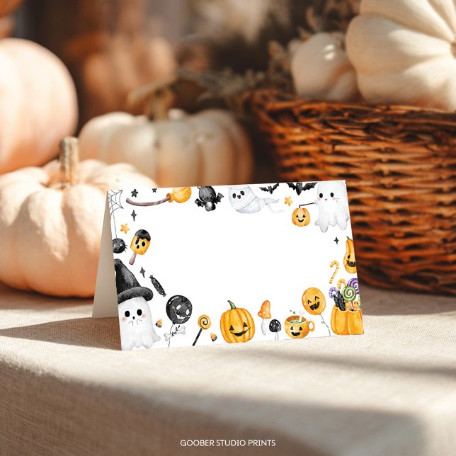 Carte De Placement Éffrayant Une Halloween Fantôme Anniversaire tente (Créateur téléchargé)