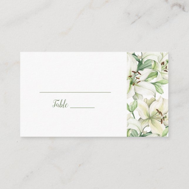 Carte De Placement Élégance de la fleur de LILY (Dos)