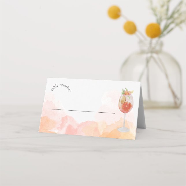 Carte De Placement Élégant Aperol Spritz Aquarelle pour Enterrement d (Devant)