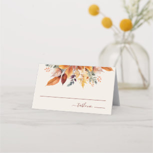 Carte De Placement Élégant automne Feuilles Mariage automne