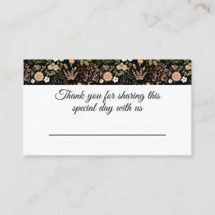Carte De Placement Élégant Black Vintage Party Country Floral Mariage