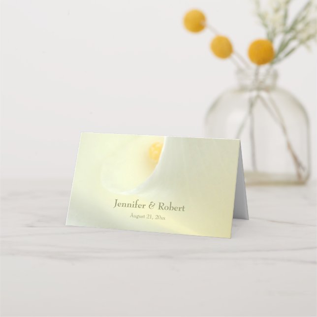 Carte De Placement Elégant blanc Calla Lily Mariage plié Carte de pla (Dos)