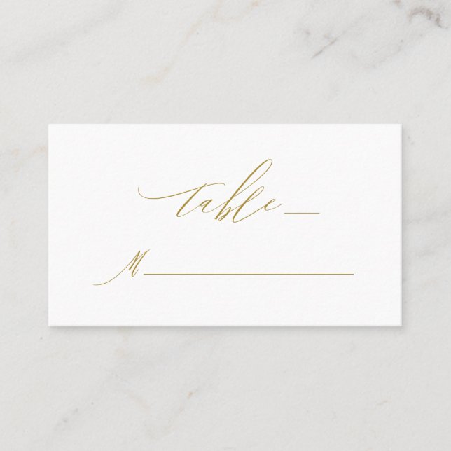 Carte De Placement Élégant Blanc Or moderne Script Monogramme Mariage (Devant)