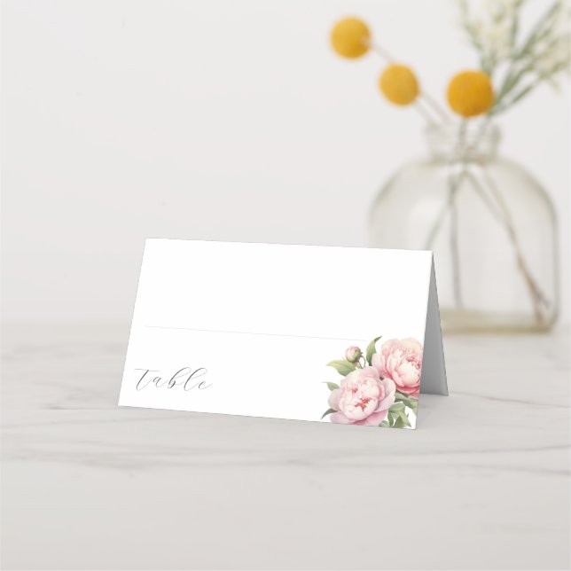 Carte De Placement Elégant Blush Floral Aquarelle Chic Mariage (Devant)