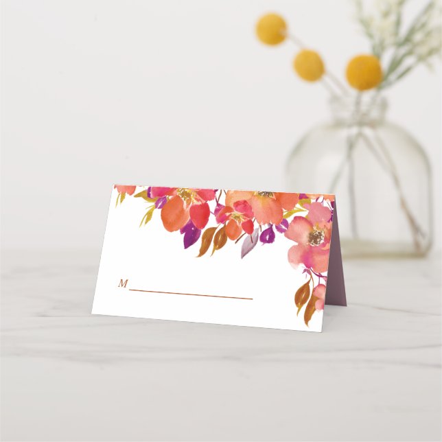 Carte De Placement Élégant Bouquet d'été Mariage moderne (Devant)