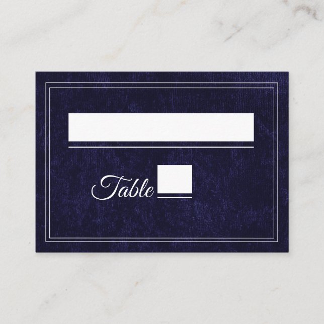 Carte De Placement Elegant Classic Navy Blue Wedding (Devant)