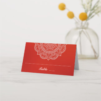 Carte De Placement Élégant criminel et blanc Mariage indien Paisley