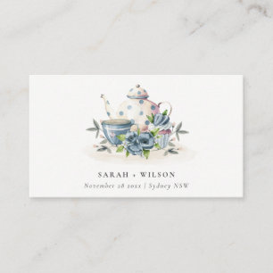 Carte De Placement Elégant Cute Aqua Blue floral Mariage de la Coupe