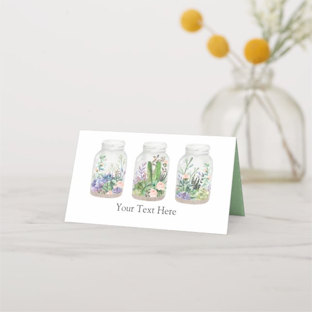 Carte De Placement Élégant Fiesta Terrarium Floral Douche Succulente (Devant)