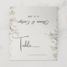 Élégant floral minimaliste plié de mariage en ivoi
