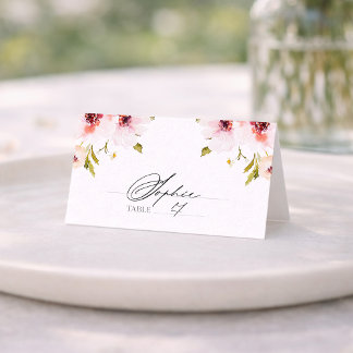 Carte De Placement Elegant Floral Place Card