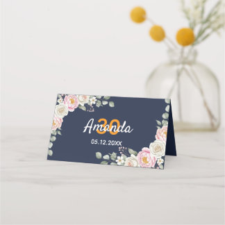 Carte De Placement Elegant Floral Place Card and Table Number Tent