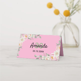 Carte De Placement Elegant Floral Place Card and Table Number Tent