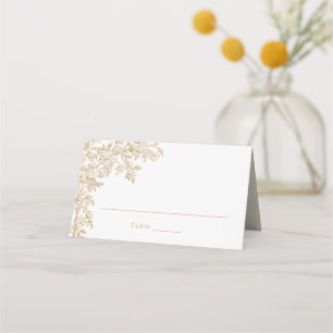 Carte De Placement Élégant Floral Vintage Roses Trellis Mariage or