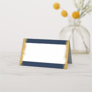 Carte De Placement Élégant Gold Bleu