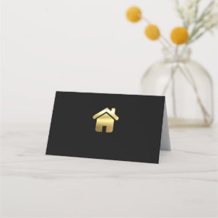 Carte De Placement Elegant Gold House Symbole Real Estate Design