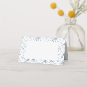Carte De Placement Élégant Jouy Vintage bleu Floral
