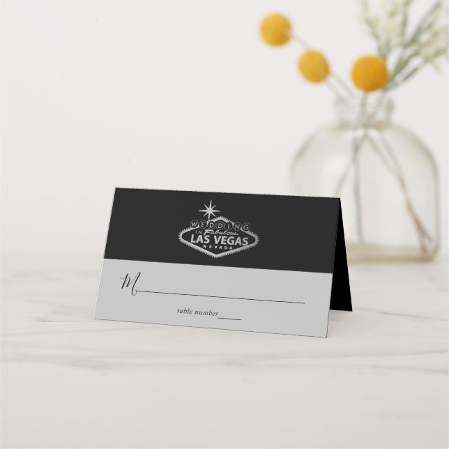 Carte De Placement Elégant Las Vegas Destination Mariage (Devant)