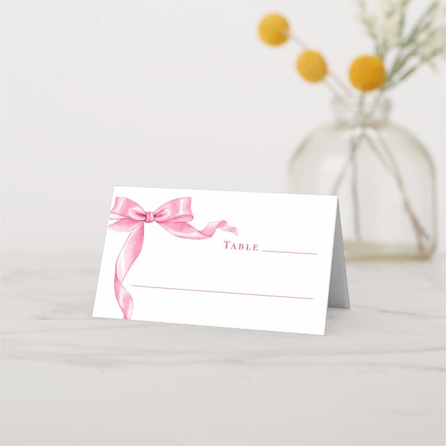 Carte De Placement Élégant Mariage à mâchoire douce rose (Devant)