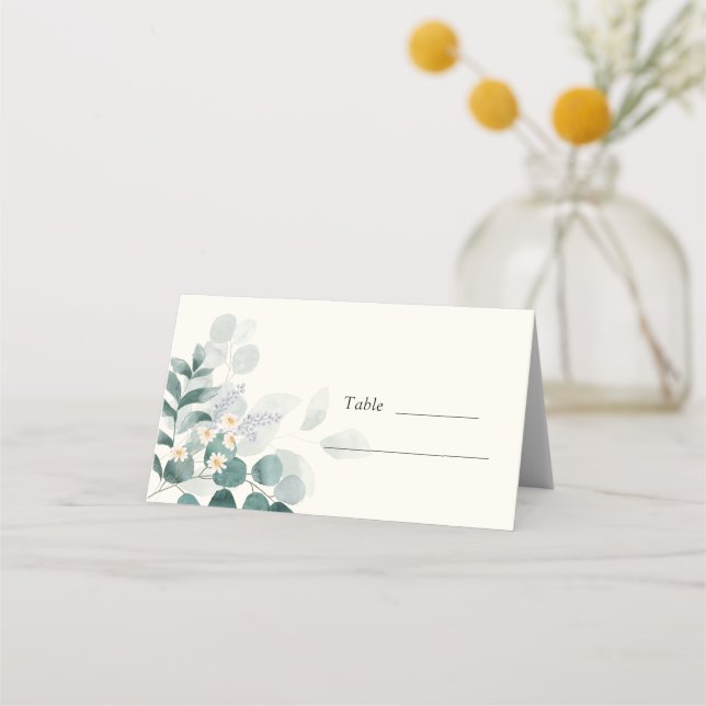 Carte De Placement Elégant mariage aquarelle plié carte de place (Devant)