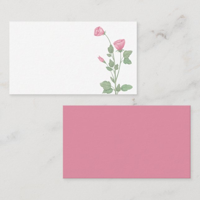 Carte De Placement Élégant Mariage d'aquarelle rose floral (Devant / Derrière)