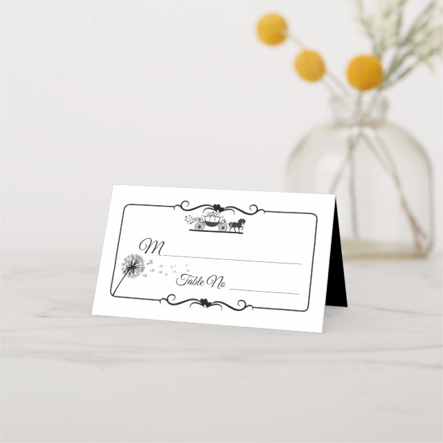 Carte De Placement Élégant Mariage de cheval et de buggy (Devant)