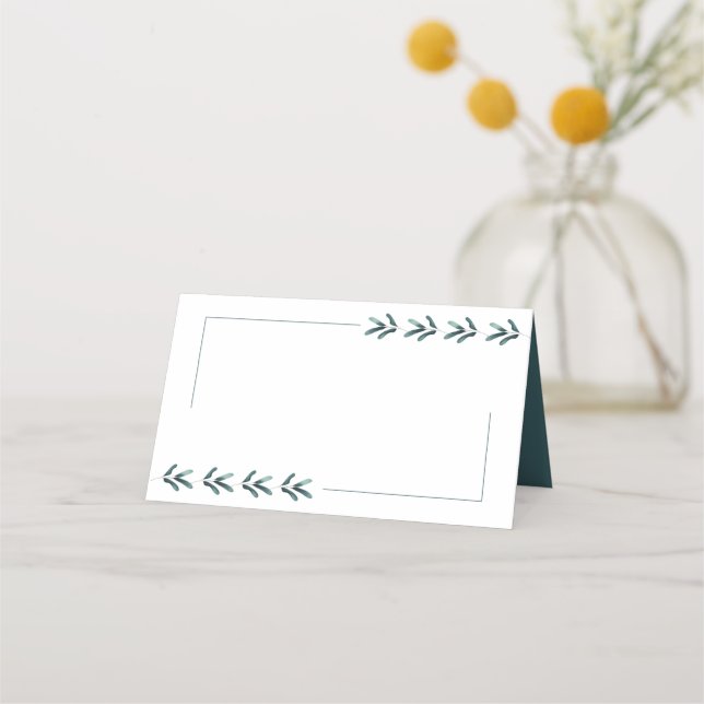 Carte De Placement Élégant Mariage de la forêt verdoyante (Devant)