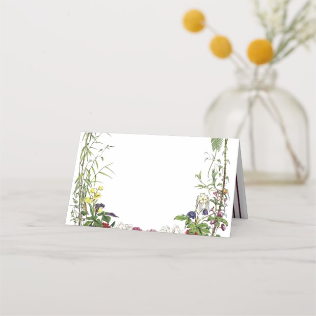 Carte De Placement Élégant Mariage de verdure botanique moderne (Devant)