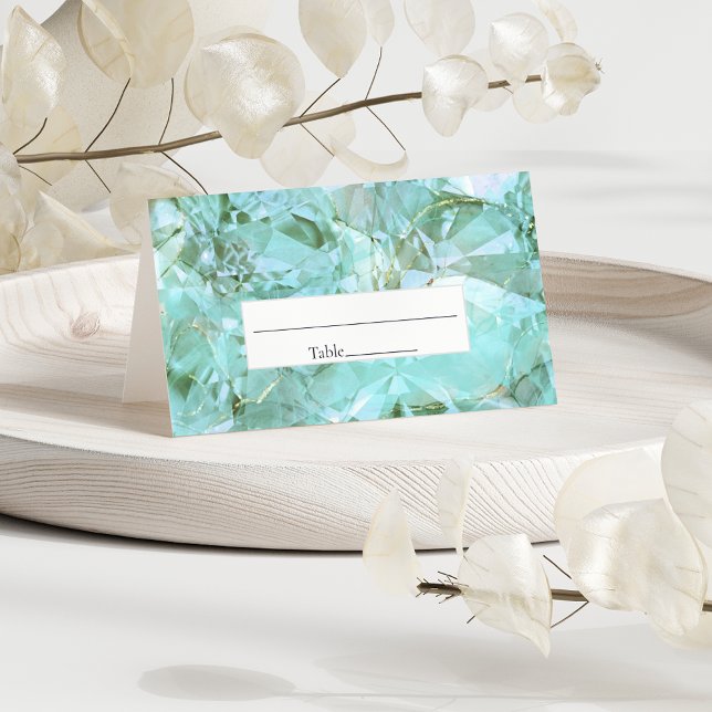 Carte De Placement Elégant Mariage en cristal de verre de mer (Créateur téléchargé)