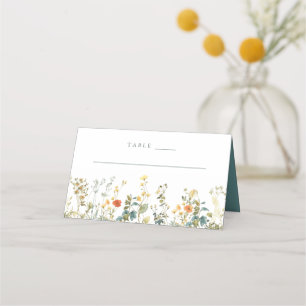 Carte De Placement Élégant Mariage Fleur sauvage