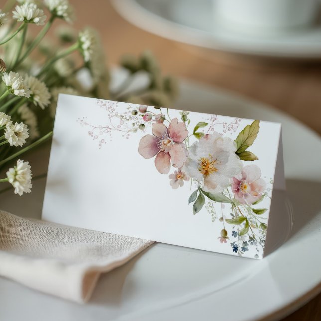 Carte De Placement Élégant Mariage Fleur sauvage rustique (Créateur téléchargé)
