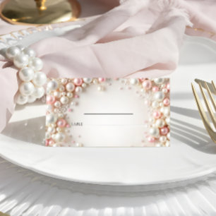 Carte De Placement Elégant Mariage Pastel Pearls