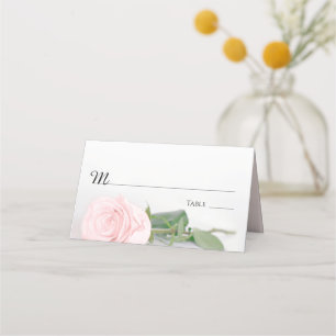 Carte De Placement Élégant Mariage rose rose pâle clair