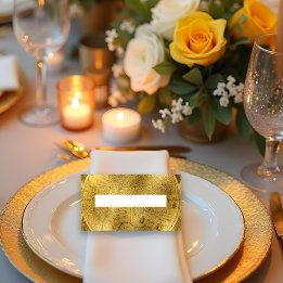 Carte De Placement Élégant Mariage Vintage Gold Foil