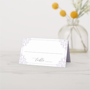 Carte De Placement Élégant mariage violet lavande vintage classique