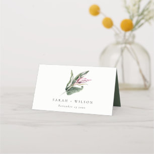 Carte De Placement Élégant minimal Tropical rose Mariage floral