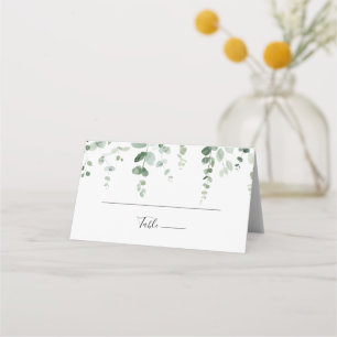 Carte De Placement Élégant minimaliste vert Eucalyptus Mariage