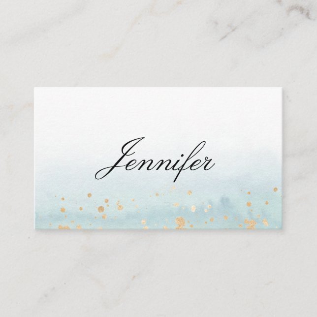 Carte De Placement Elegant Modern Aquerell Mint Vert Gold (Devant)