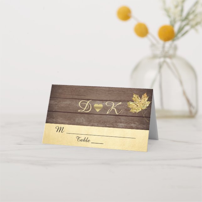 Carte De Placement Élégant Monogramme Rustique Grange Mariage campagn (Devant)
