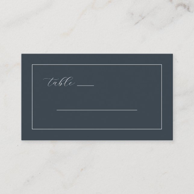 Carte De Placement Elegant Navy Calligraphy Table (Devant)