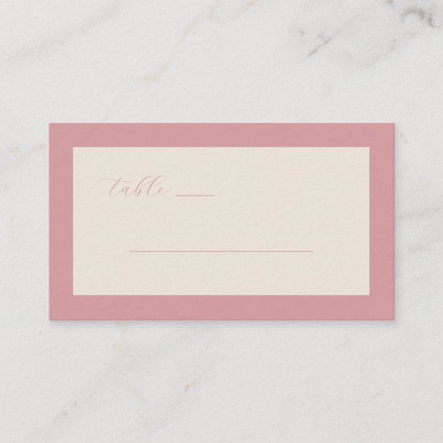 Carte De Placement Elegant Pink Calligraphy Table Card (Devant)