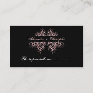 Carte De Placement Élégant Pink Swirls Table Place Card Mini