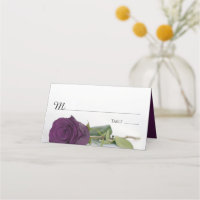 Élégant Plum violet Rose Mariage simple écriture
