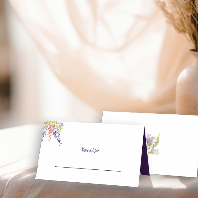 Carte De Placement Elégant Purple Wisteria Réservé Siège (Dinner Place Cards from my Purple Wisteria Quinceanera Collection)