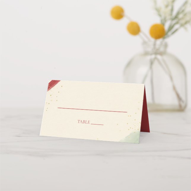 Carte De Placement Elegant Red Brushstroke Christmas Holiday Party (Devant)