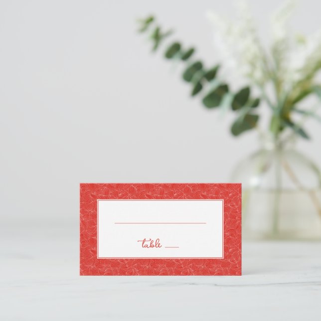 Carte De Placement Elegant Red Floral Pattern (Debout devant)